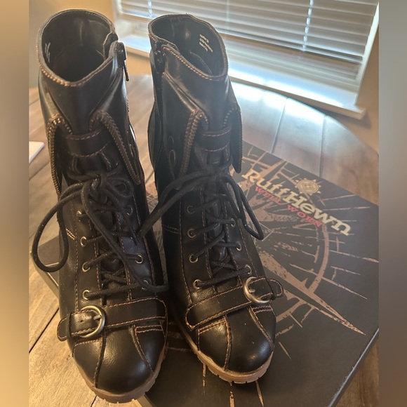 Ruff Hewn Black Ankle Boots size 9 - Picture 6 of 10